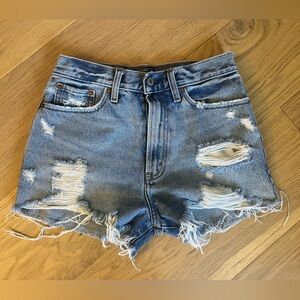 Abercrombie High Rise Distressed Shorts